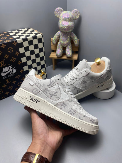 Louis Vuitton x Nike Air Force 1 Frost White Luxe Edition (Custom)