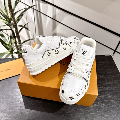 Louis Vuitton Trainer Sneaker Monogram White Black