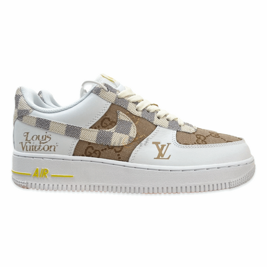 Louis Vuitton x Nike Air Force 1 White Brown