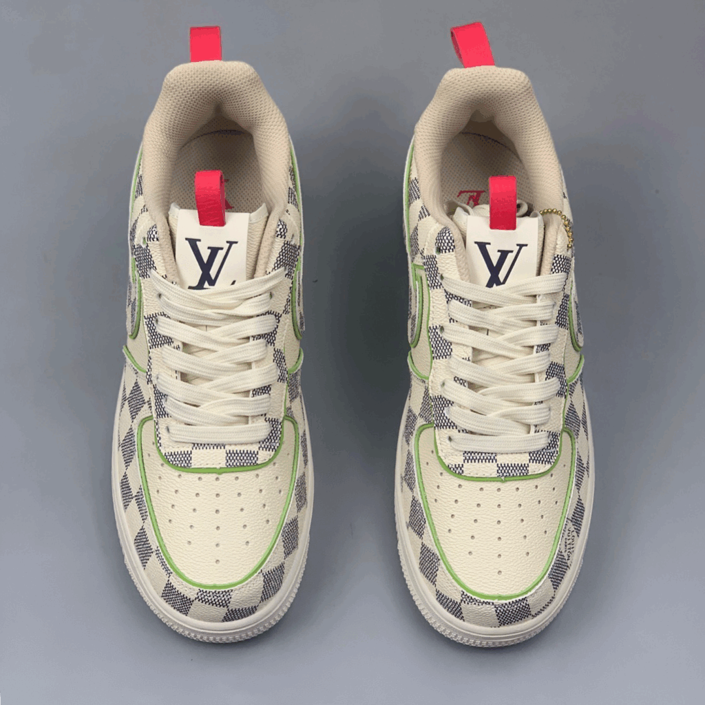 Louis Vuitton x Nike Air Force 1 – Damier Green Outline