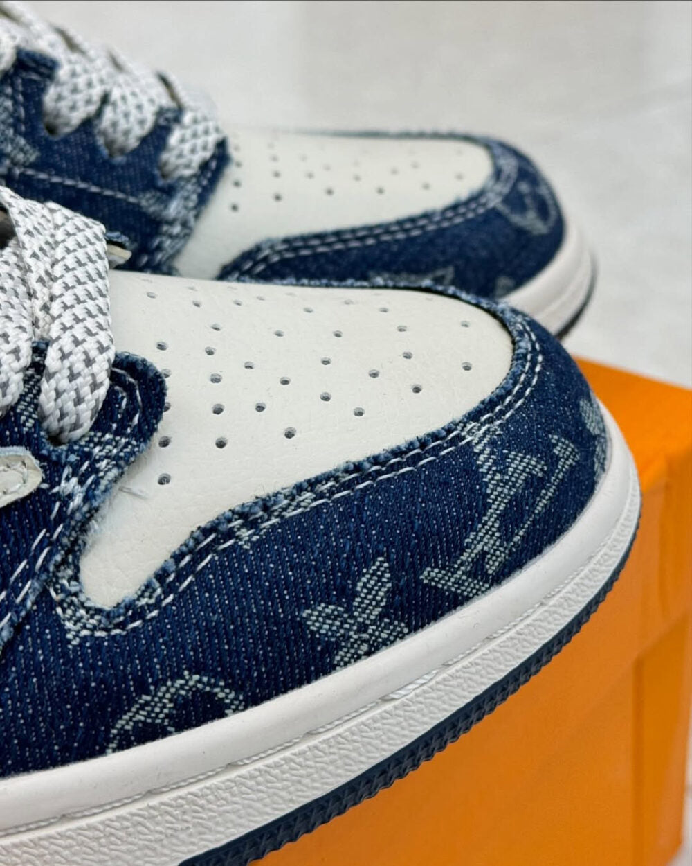 Louis Vuitton x Nike Air Jordan 1 Low “Monogram Denim” (Custom)