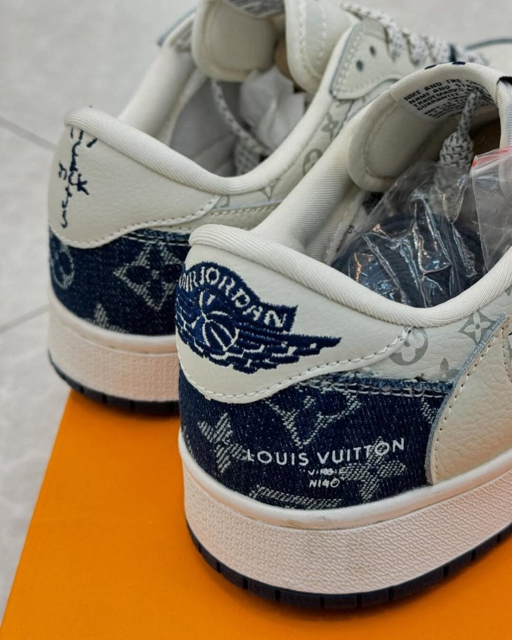 Louis Vuitton x Nike Air Jordan 1 Low “Monogram Denim” (Custom)