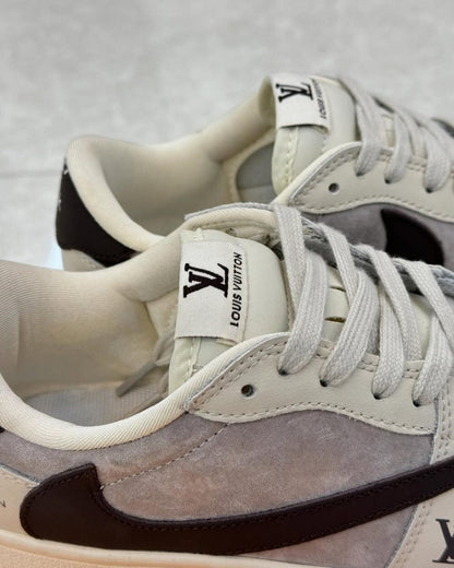 Louis Vuitton x Nike Air Jordan 1 Low “Shadow Grey Suede” (Custom)