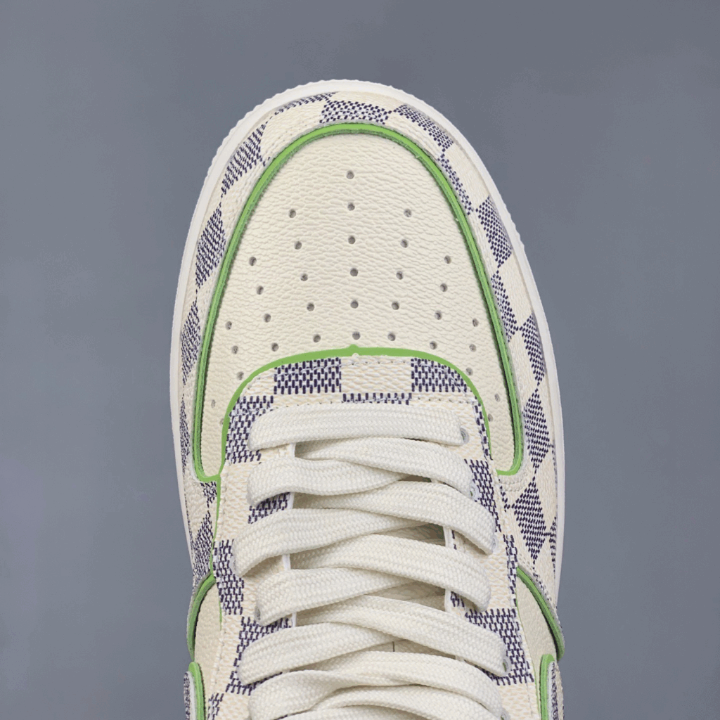 Louis Vuitton x Nike Air Force 1 – Damier Green Outline