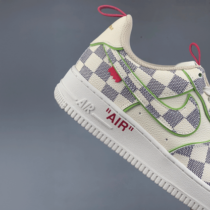 Louis Vuitton x Nike Air Force 1 – Damier Green Outline