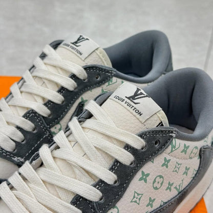 Louis Vuitton x Nike Air Jordan 1 Low “Green Monogram Suede” (Custom)